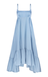 Anna October Ruffled High-low Maxi Dress In Baby Blue