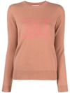 Max Mara Bimba Logo Jacquard Cashmere Sweater In Pink
