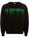Jw Anderson Black And Green Merino Wool Jumper In Black