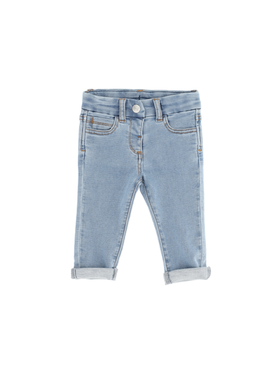 Chiara Ferragni Babies' 5-pocket Jeans With Eyestar Embroidery In Stone Bleach