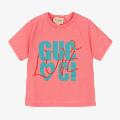 Gucci Babies' Love T-shirt In Pink