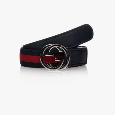 Gucci Blue & Red Web Gg Belt