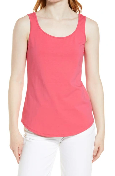Nic + Zoe Perfect High-low Stretch Cotton Tank In Rose Quartz