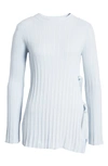 Open Edit Side Tie Sweater In Blue Ice