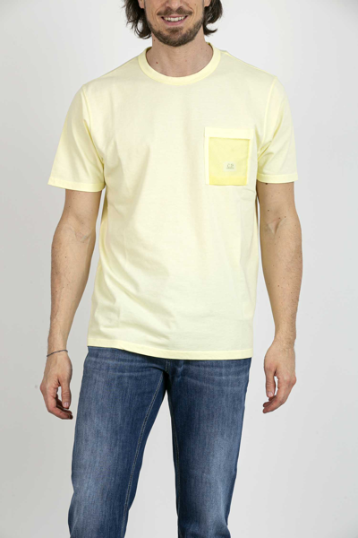 C.p. Company Cp Company T-shirt Tacting Pique Mixed In Giallo