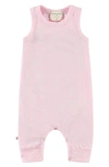 Paigelauren Babies' French Terry Sleeveless Romper In Pink