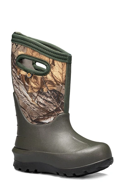 Bogs Kids' Neo Classic Real Tree Waterproof Insulated Rain Boot In Dark Green