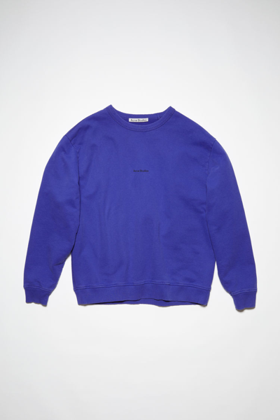 Acne Studios Stamp Logo Sweatshirt In Sea Blue