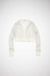 Acne Studios Cropped Mohair-blend Cardigan In Pale Grey