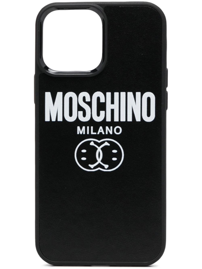 Moschino Milano Logo-print Iphone 13 Pro Max Case In Black ModeSens