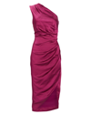 Elliatt Cassini One-shoulder Satin Dress In Berry