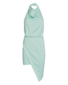 Elliatt Camo Asymmetric Satin Cocktail Dress In Grey