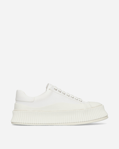 Jil Sander Canvas Oxford Sneakers White In Grey