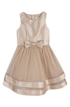 Speechless Kids' Sleeveless Bow Waist Satin Dress In Champ