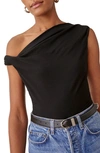 Reformation Cello Cowl-neck Stretch-woven Top In Black