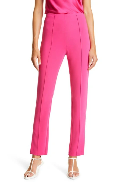 Cinq À Sept Brianne Pintuck Crepe Pants In Hot Magenta