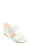 Journee Collection Kailee Square-toe Wedged Pump In White