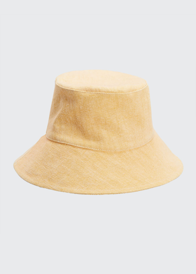 Isabel Marant Loiena Logo Denim Bucket Hat In Honey