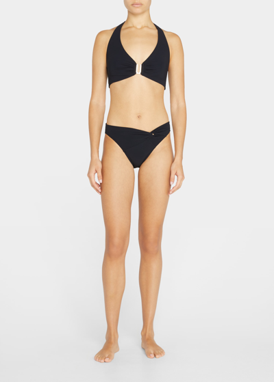 Jets Australia Jetset Twist-front Bikini Bottoms In Black