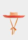Sensi Studio Upturn Seashells Straw Beach Hat In Beige Orange