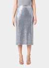 AKRIS SEQUIN KNEE-LENGTH PENCIL SKIRT