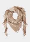 Totême Monogram Wool-cashmere Scarf In Tobacco Monogram