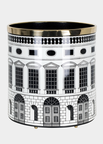 Fornasetti Architettura Paper Basket In Black/white