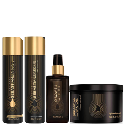 Sebastian Professionals Dark Oil Shampoo, Conditioner, Mask And Styling Oil Regime Bundle