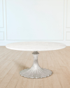 Emporium Home For William D Scott 60" Marble Top Dining Table In Silver