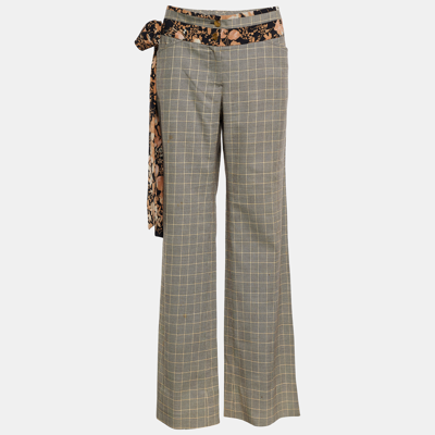 Pre-owned Dolce & Gabbana Beige Tartan Check Trousers L