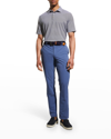 Peter Millar Hales Stripe Performance Polo In Black