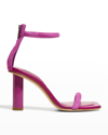 Natori Glow Suede Ankle-cuff Sandals In Orchid
