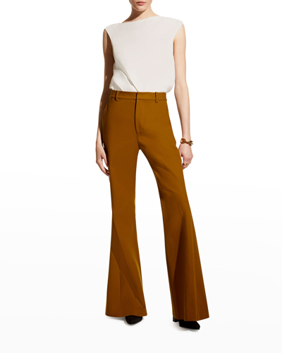 Careste Penelope Mid-rise Flare Pants In Amber