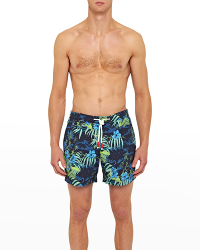Orlebar Brown Standard Mid-length Printed Swim Shorts In Blue