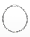 Lagos Sterling Silver And Gold White Caviar White Ceramic Diamond Link Necklace