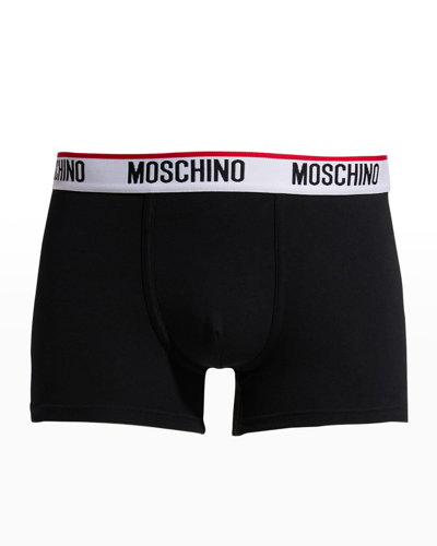 Moschino Men's 3-pack Logo Briefs In Black