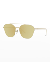 Givenchy Semi-rimless Oval Metal Sunglasses