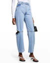 STILL HERE COWGIRL STRAIGHT CUT-OUT KNEE JEANS