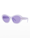 Givenchy Oval Acetate Sunglasses In Whto
