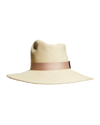 Gigi Burris Drake Straw Panama Hat W/ Sateen Band In Natural And Shell