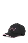 Hugo Boss Piqué-mesh Cap With 3d Embroidered Logo In Black