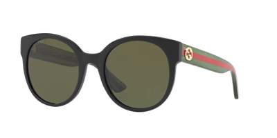 Gucci Green Round Ladies Sunglasses Gg0035sn 002 54