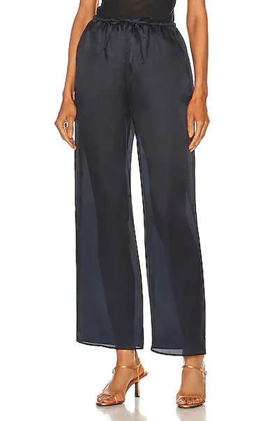 Totême Silk Organza Drawstring Slacks In Black