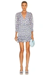 Veronica Beard Darrah Smocked Floral-print Cotton-voile Mini Dress In Cobalt Multi