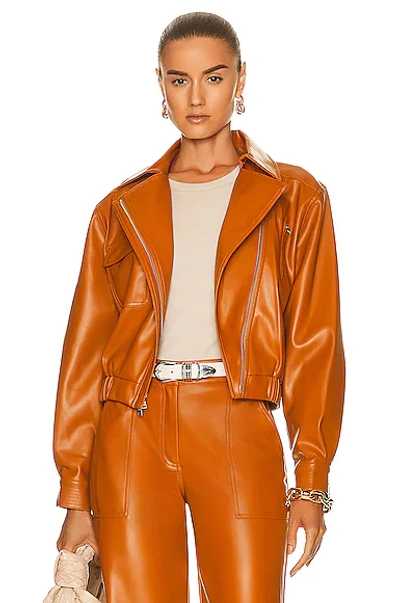 Jonathan Simkhai Ronan Vegan Leather Jacket In Copper