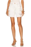 Slvrlake + Net Sustain Dakota Distressed Organic Denim Shorts In Ivory Destructed