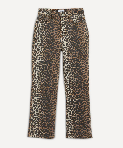 Ganni Betzy Cropped Jeans In Multicolour