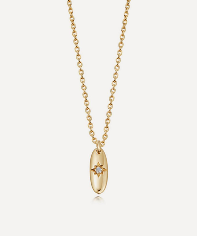Astley Clarke Polaris Star 18ct Yellow Gold-plated Vermeil Sterling-silver And White Sapphire Pendant