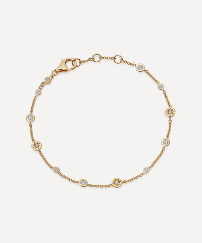 Astley Clarke 18ct Gold Plated Vermeil Silver Polaris North Star White Sapphire Station Chain Bracelet