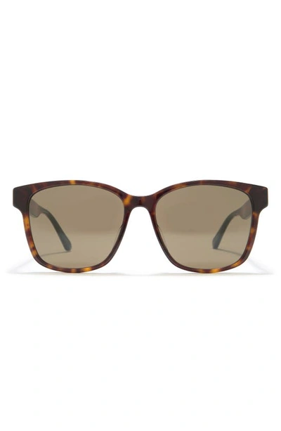 Gucci 56mm Square Rectangle Sunglasses In Havana Multicolor Brown